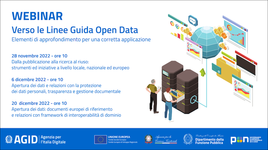 Verso le nuove Linee guida open data: al via ciclo di webinar di approfondimento